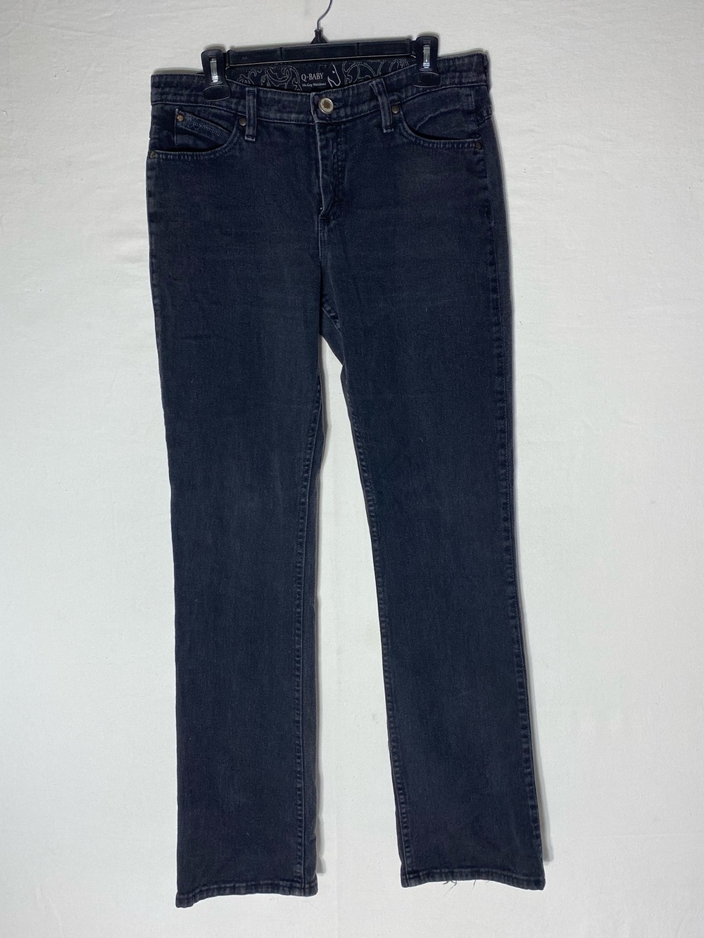Wrangler Q Washed Black Western Bootcut JeAns Size 10 x 34 Long Inseam